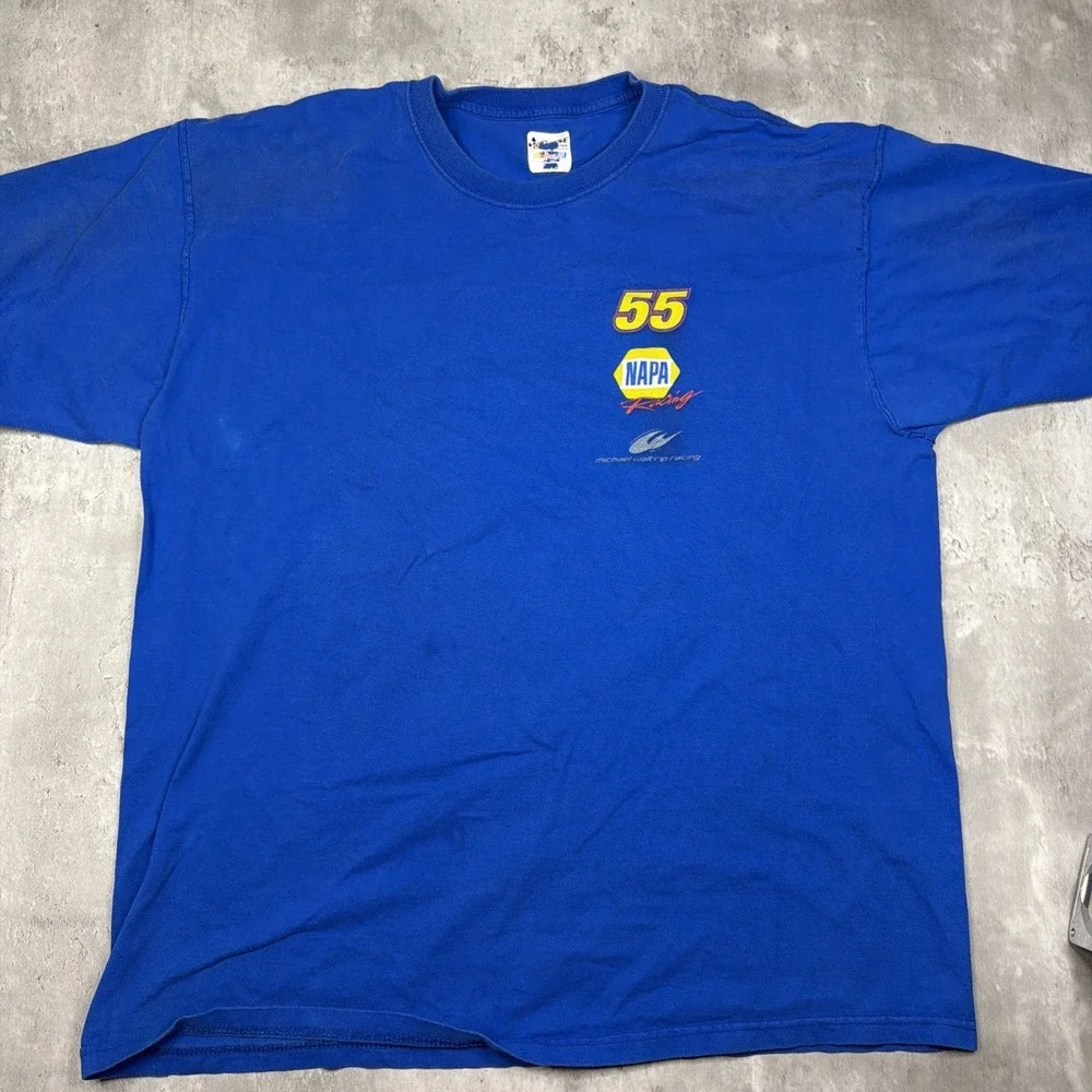 Vintage NASCAR Michael Waltrip Racing Nascar Chase Authentic 55 XL Blue NAPA Y2K